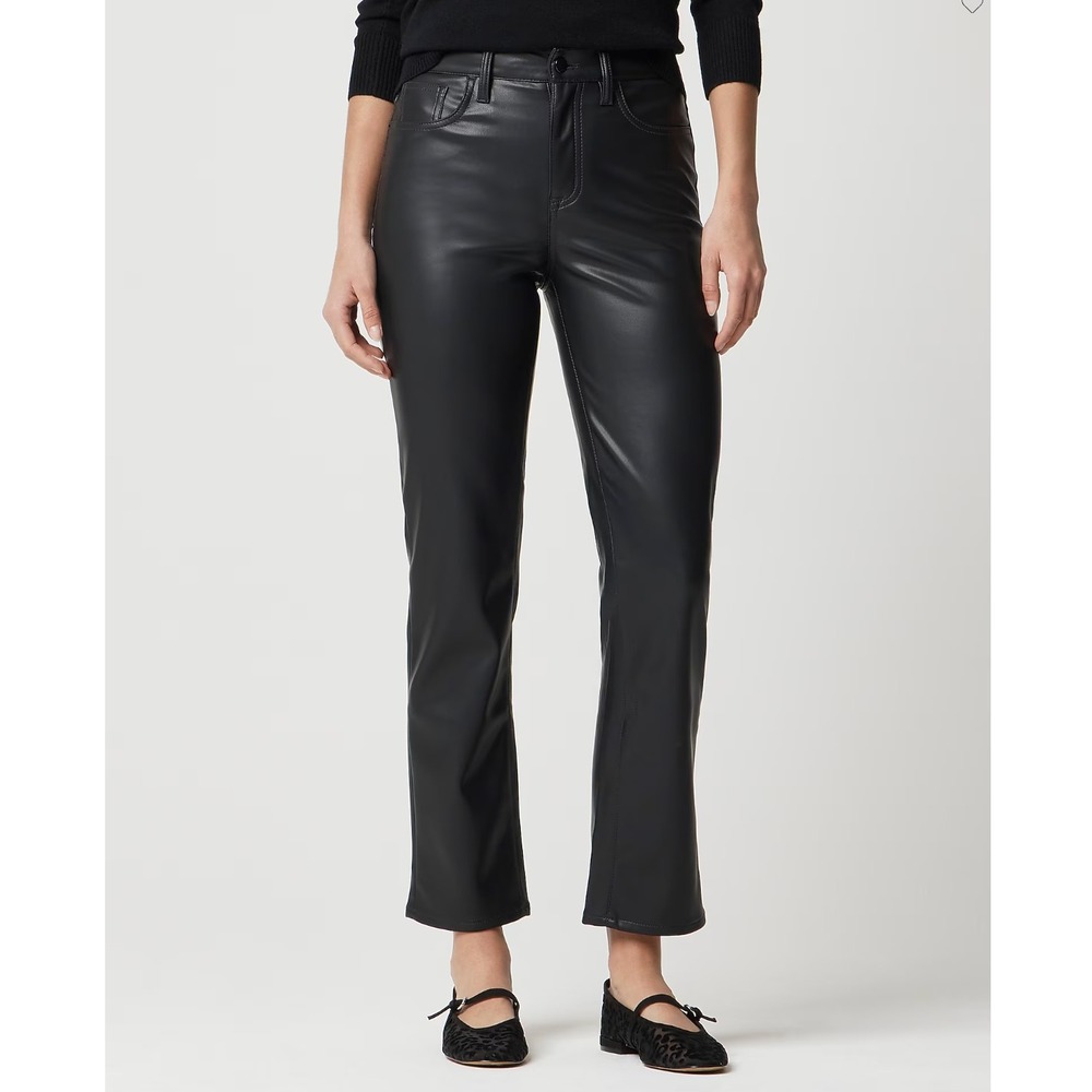 J.Crew Factory Kallie Faux Leather Straight Leg Pants Size 28 Worn Once